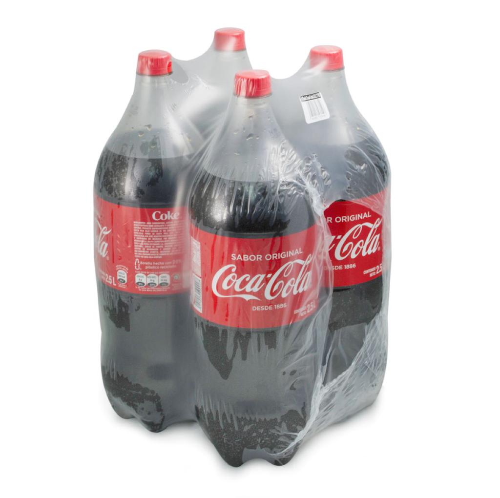 Coca Cola Sabor Original Bebida Gaseosa Sabor a Cola 4 Unidades / 2.5 L