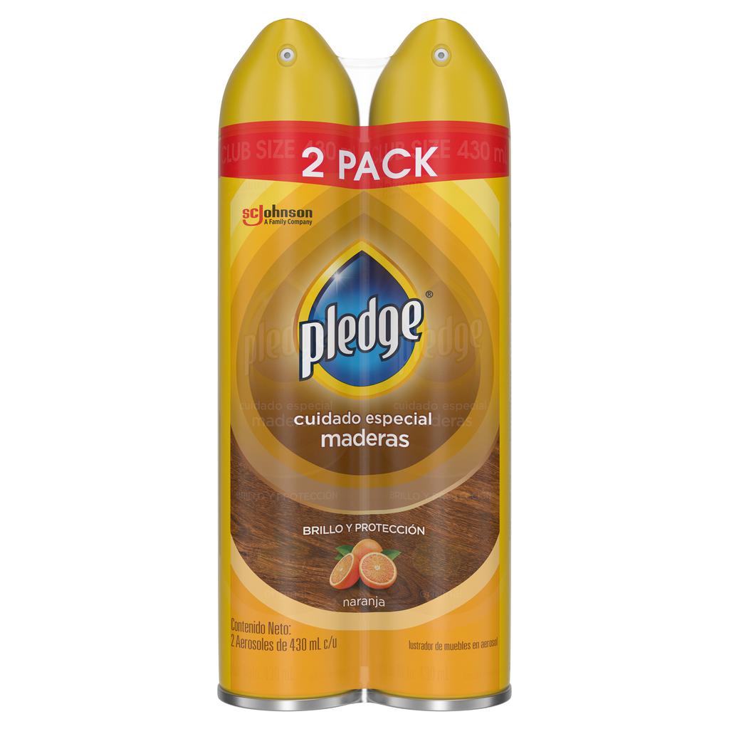 Pledge Cuidado Especial de Madera con Aroma a Naranja- Brillo y Protección 2 Unidades / 430 mL / 14.5 oz