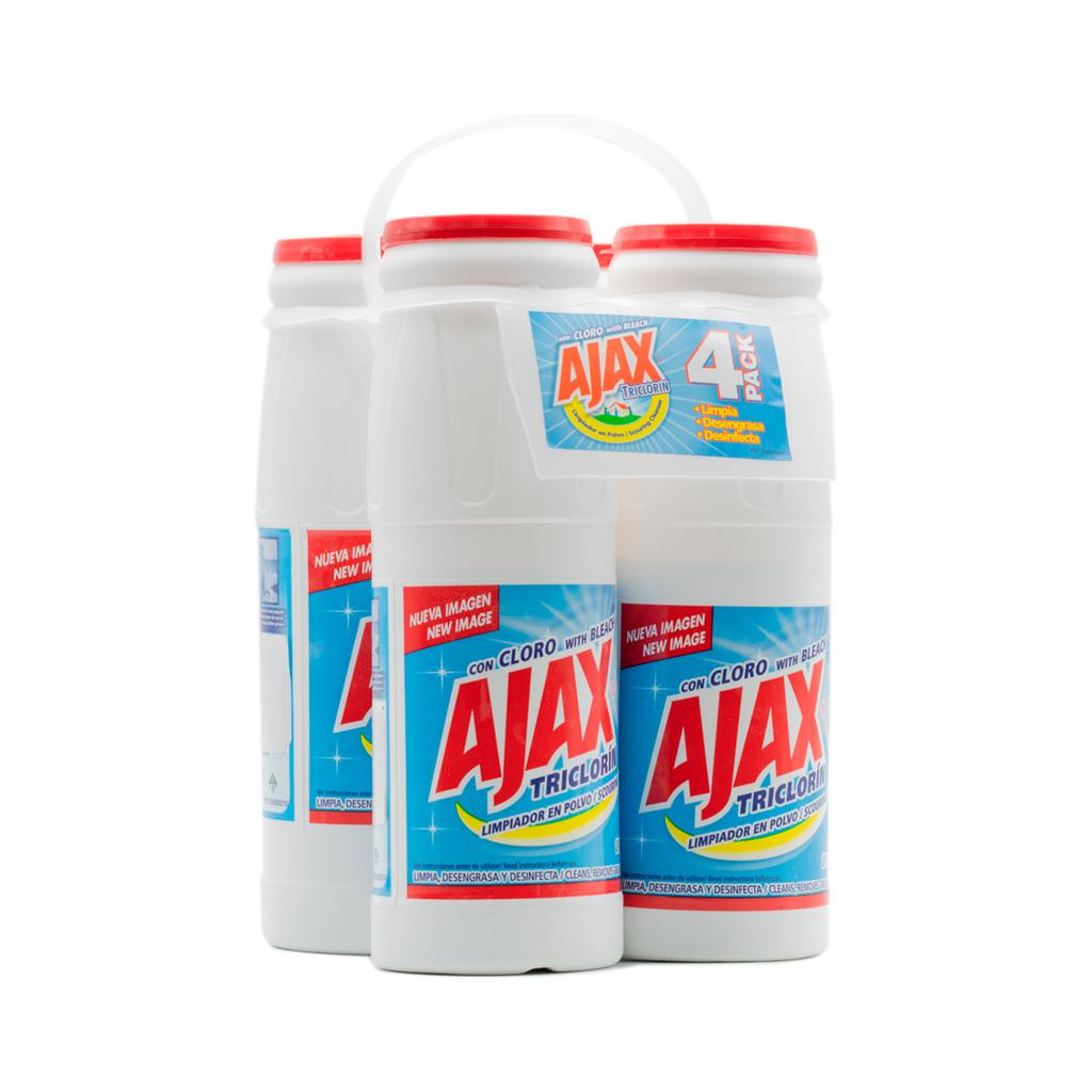 Ajax Triclorín con Cloro Limpiador Multiusos en Polvo 4 Unidades / 600 g