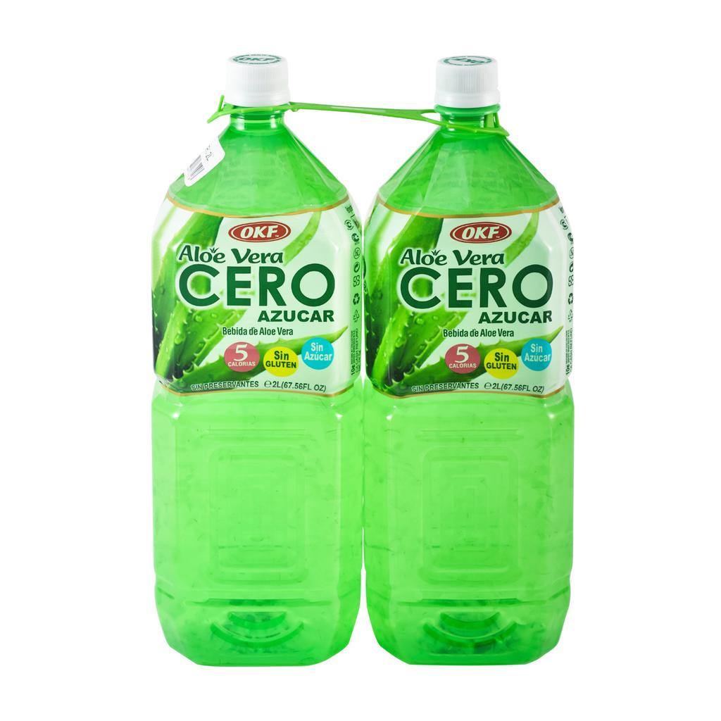 OKF Bebida Aloe Vera Cero Azúcar 2 Unidades / 2 lt / 70.3 oz