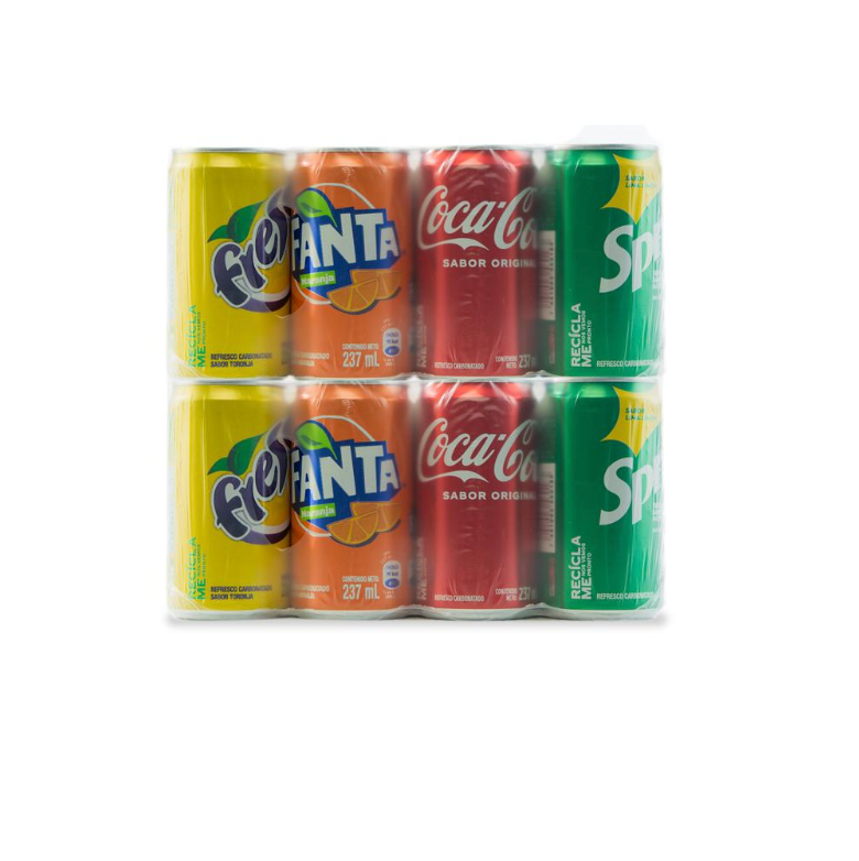 Mini Latas Bebida Gaseosa Mixta 16 Unidades / 237 ml / 8.34 oz