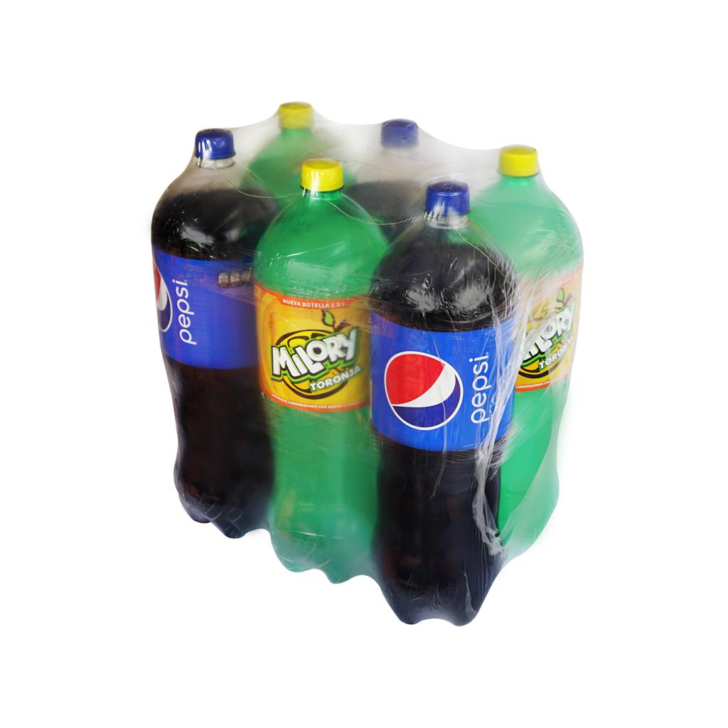 Pepsi Bebidas Gaseosas Variadas Milory y Pepsi 6 Unidades / 2.5 L
