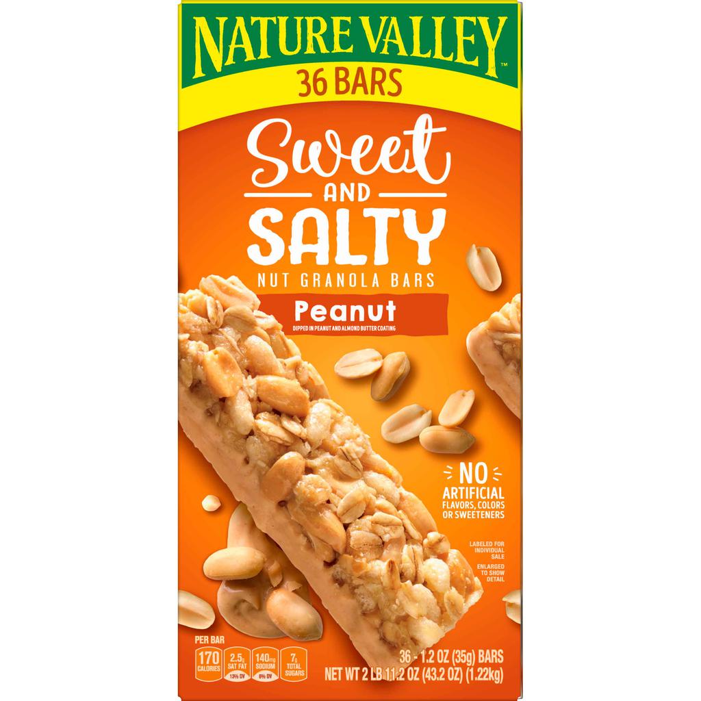 Nature Valley Barras Dulces y Saladas de Granola con Nueces y Maní 36 Unidades / 35 g / 1.2 oz