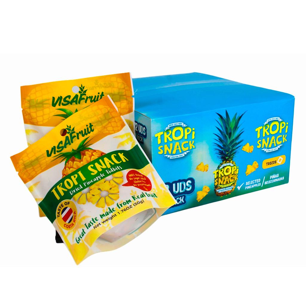Tropisnack Piña Deshidratada en Trozos 12 Unidades / 50 g – Recreactiva
